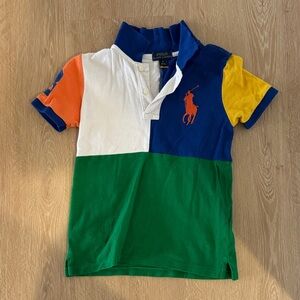 Polo by Ralph Lauren Kids Color Block Shirt - Blue, Green, Yellow, Orange, White